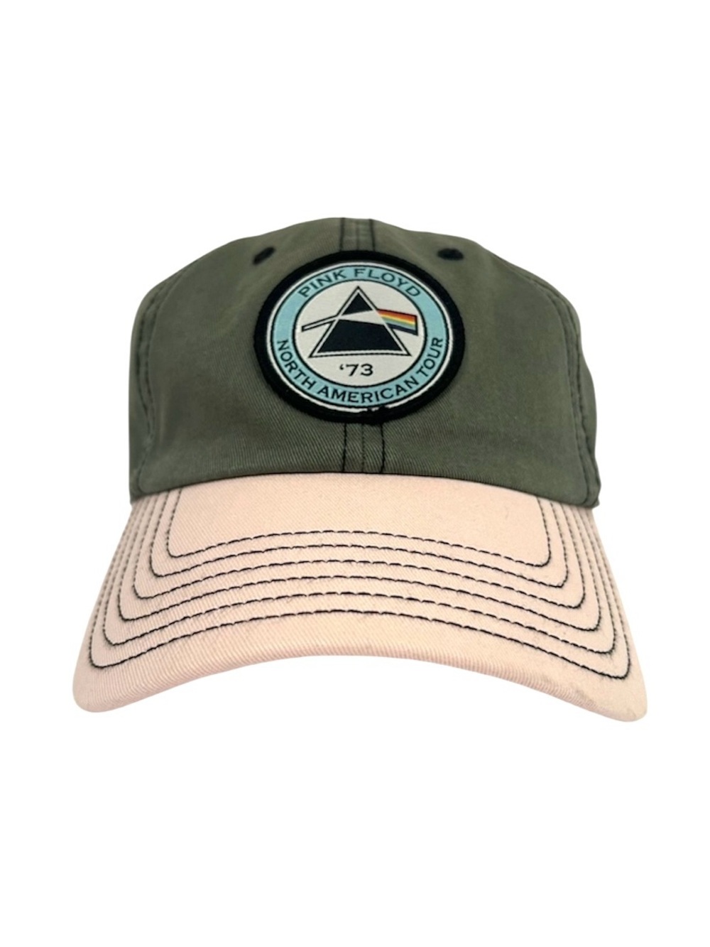 Pink Floyd Baseball Cap ‘73 North American Tour Rubber Logo Patch Green Pink